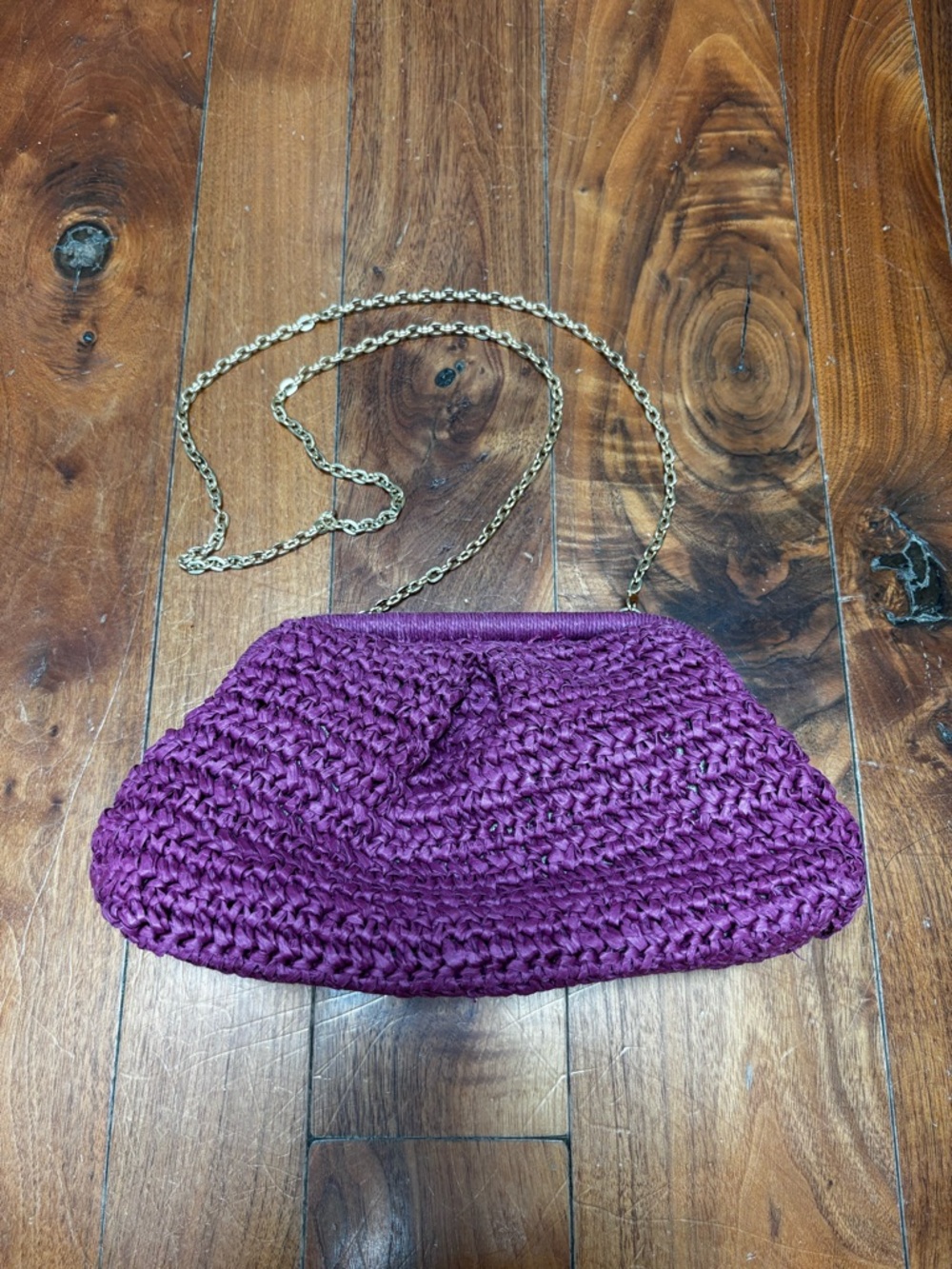 Mango MNG Rattan Clutch Bag in Fuchsia - Picture 5 of 8